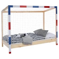 Montessori postel, přírodní/bílá/modrá/červená, 90x200, FUTAL