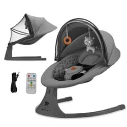 Kinderkraft Lehátko houpací s melodií 2v1 Lumi, do 9 kg - KINDERKRAFT Lehátko houpací s melodií 2v1 Lumi, do 9 kg, Premium Dark grey