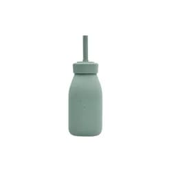 KikkaBoo Láhev s brčkem Platinum Silicone Sage