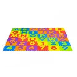 ECOTOYS Pěnová podložka Puzzle čísla a písmena 178x178 cm barevná