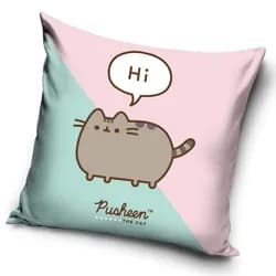 Carbotex dětský povláček KOČIČKA PUSHEEN JÁ KOŠIŠTA, růžovo-tyrkysový, 40x40cm