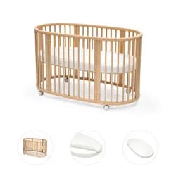STOKKE® Sleepi™ V3 White + matrace + prostěradlo - Natural