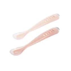 Beaba První lžičky silikonové 2 ks s pouzdrem Cotton Candy