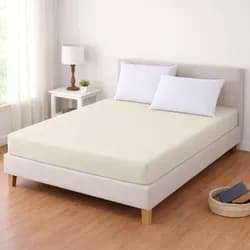 TextilCentrum Luxusní napínací mako-jersey prostěradlo s lycrou do postýlky DELUXE Collection 60x120cm / 20cm elastické, měsíční jas / krémové