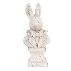 Bílá antik cementová busta králík - 11*8*24 cm Clayre & Eef