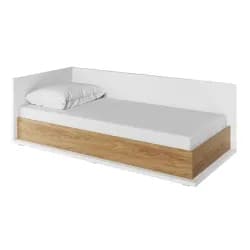 Casarredo Postel 90x200 s ÚP levá SOMAS 09L bílá/ořech natural