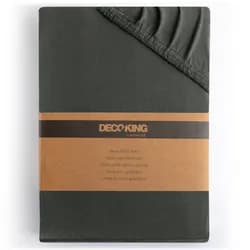 Restilo Bavlněné jersey prostěradlo s gumou DecoKing Amber šedé, velikost 200-220x200+30