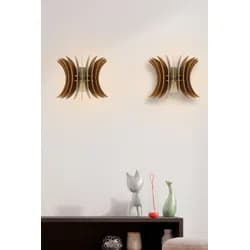 Opviq Sada 2 nástěnných lamp Vol ořech