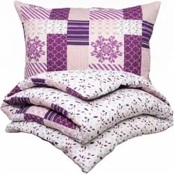 4Home Krepové povlečení Patchwork violet, 140 x 200 cm, 70 x 90 cm