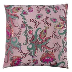 Růžový čtvercový polštář s květy Paisley - 45*45*15cm Mars & More