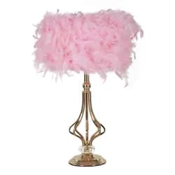 Mauro Ferretti Stolní lampa Tarty 54 cm růžovo-zlatá