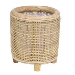 Kulatý bambusový květináč na nožičkách Bamboo - Ø14*16 cm Van der Leeden