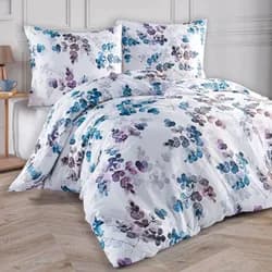 BedTex povlečení MYSTIC, větvičky, modro-bílé, bavlněný satén, 140x200cm + 70x90cm