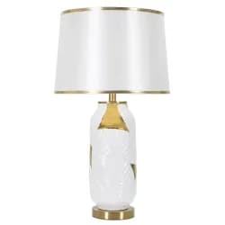 Mauro Ferretti Stolní lampa Ceramic 70 cm bílo-zlatá