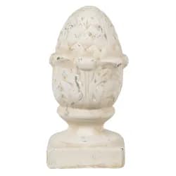 Béžová antik dekorace šiška na podstavci Pine  - 11*11*21 cm Clayre & Eef