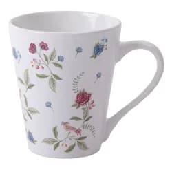 Bílý hrneček s potiskem květin Bloom Like Wildflowers - Ø 9*10 cm / 300 ml Clayre & Eef