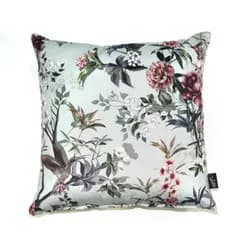 Zelený sametový polštář s květy Luisa teal - 45*45cm Collectione