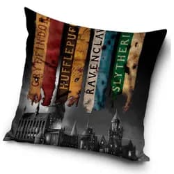 Carbotex Povlak na polštářek 40x40 cm - Harry Potter "Vlajky kolejí"