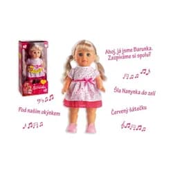 Panenka Barunka chodící a česky zpívající plast 42cm na baterie se zvukem v krabici 21x44x11cm