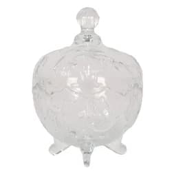 Transparentní skleněná dóza na cukrovinky s víkem Tulip - Ø 15*20 cm Clayre & Eef