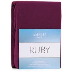 Froté prostěradlo s gumou AmeliaHome Ruby višňová, velikost 140-160x200