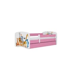 Kocot kids Dětská postel Babydreams zvířátka růžová, varianta 80x180, se šuplíky, s matrací