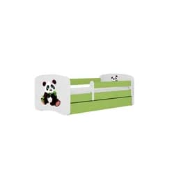 Kocot kids Dětská postel Babydreams panda zelená II, varianta 80x180, se šuplíky, s matrací