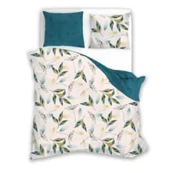 Faro Flanelové povlečení Pure Flannel 006 140x200 cm + 70x90 cm krémové/tyrkysové