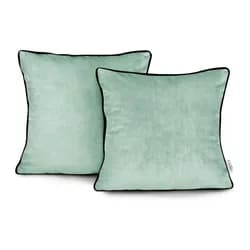 Povlaky na polštáře AmeliaHome Velvet Piping mátové, velikost 45x45