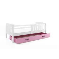 SMB Dětská postel se šuplíkem JAKE 1, 80x160 cm Dekor: Bílá, Barva šuplíku: Růžová