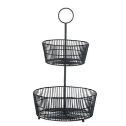 Boltze Home Dekorační černý podnos GEA, dvě úrovně, výš, 44 cm černá