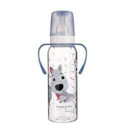 Canpol babies Láhev s potiskem CUTE ANIMALS 250ml s úchyty - pejsek