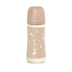 Suavinex Kojenecká láhev WONDERLAND NEW 360ml FYZIOL PRŮTOK L - krémový králík