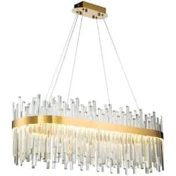 TooLight Závěsný LED křišťálový lustr APP1513-CP80 zlatý/neutrální bílá