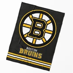Carbotex deka z mikrovlákna (coral fleece) dětská hokejová NHL BOSTON BRUINS ESSENTIAL, žluto-černá, 150x200cm