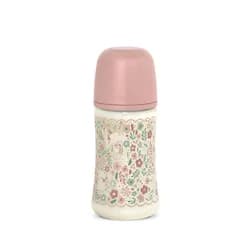 Suavinex Kojenecká láhev WONDERLAND NEW 270ml FYZIOL PRŮTOK M - růžový květ