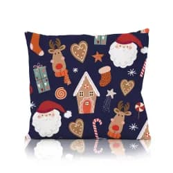 Faro Vánoční povlak na polštář Holly Jolly 004 45x45 cm tmavě modrý