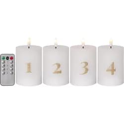 Sada 4 ks LED svíček Star Trading Flamme Advent - bílá