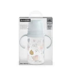 Suavinex DRUHÁ láhev s oušky BEAR 270 ml - MODRÁ