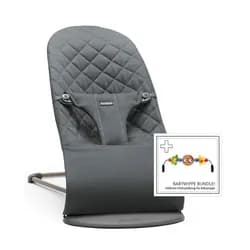 BABYBJORN Lehátko BabyBjörn Bouncer Bliss Anthracite Classic Woven + hračka očička Googly Eyes