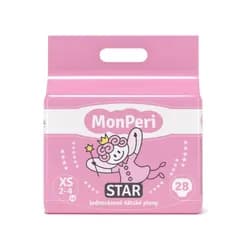 MonPeri STAR XS 2-4kg (28ks) hypoalergenní jednorázové dětské pleny vel. 1