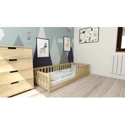 EB Dětská postel MONTESSORI 180 x 80 cm, Přírodní