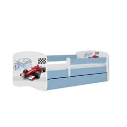 Kocot kids Dětská postel Babydreams formule jedna modrá, varianta 80x180, se šuplíky, s matrací