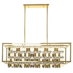 TooLight Závěsná křišťálová lampa QUADRA zlatá