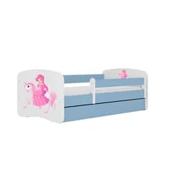 Kocot kids Dětská postel Babydreams princezna na koni modrá, varianta 80x180, se šuplíky, s matrací