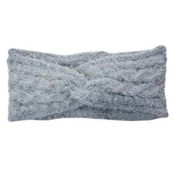 Šedá dámská zimní čelenka - 10*22 cm Clayre & Eef