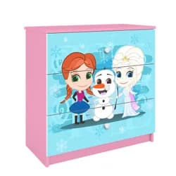 Kocot kids Dětská komoda BABYDREAMS Sněhové princezny růžová