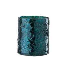 Modrý skleněný svícen - Ø 7*8 cm J-Line by Jolipa