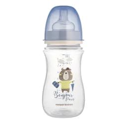 Canpol babies Lahev širokohrdlá antikoliková BONJOUR PARIS 240ml modrá