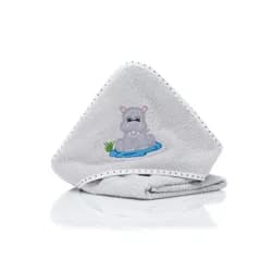 Fillikid Ručník s kapucí hippo grey 75x75 cm